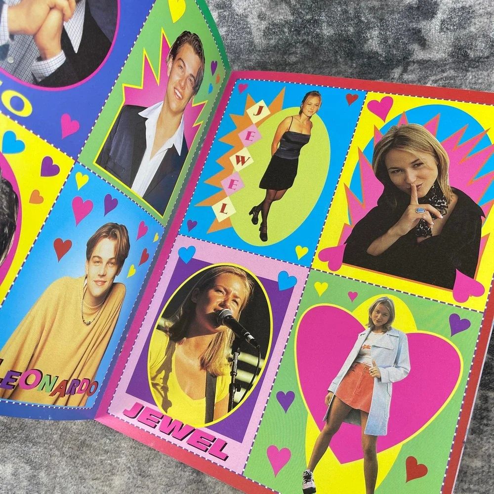 Vtg Cool Celebrity Valentine Postcard Book Lot Spice Girls‎ Backstreet Boys Y2K